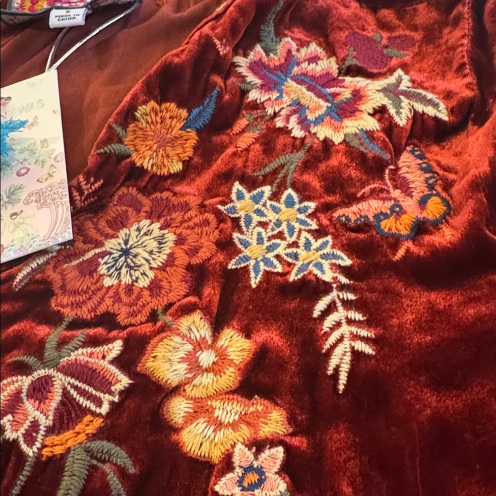 Johnny Was Taline heavily embroidered velvet top NWT - Picture 11 of 16